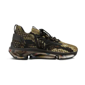 Brown Snake Men's Mesh Sneakers, Snake Print Men's Sneakers Best Comfy Men's Mesh Sports Sneakers Shoes (US Size: 5-12)