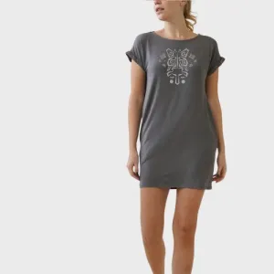 Butterfly Graphic on Bamboo Tunic Dress with Pockets