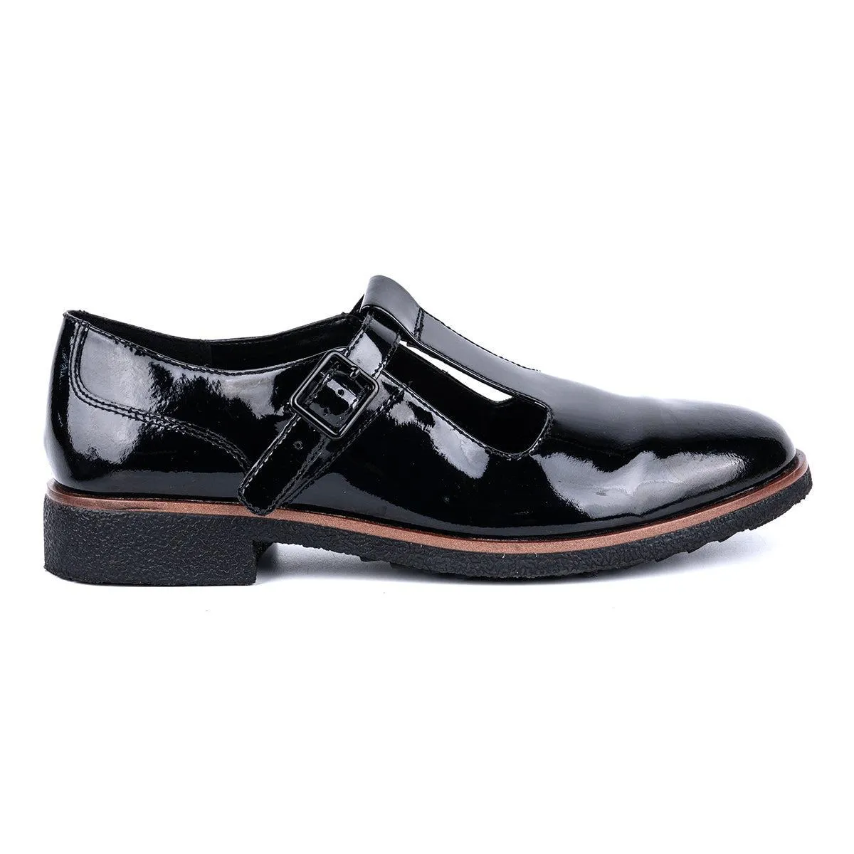 Clarks Griffin Town Tbar Ballerinas Patent Leather Black Colour For Women