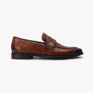 Croc Finish Penny Moccasins