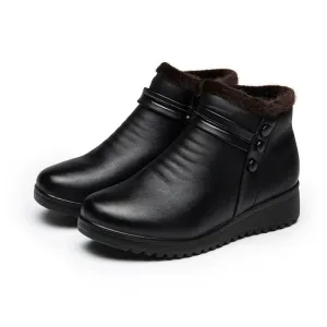 Cuzcare Orthopedic Snow Boots Women Leather Ankle Shoes