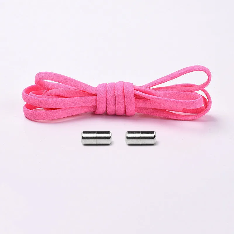 Elastic No Tie Shoelaces Semicircle Shoe Laces For Kids And Adult Sneakers Quick Lazy Metal Lock Laces Shoe Strings