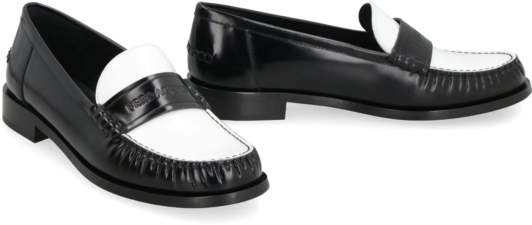 Ferragamo Black Leather Loafers for Women from FW23 Collection