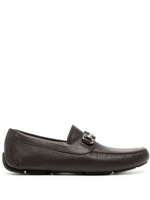 Ferragamo Leather Horsebit Driver Loafers