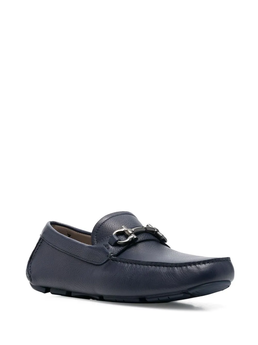 Ferragamo Leather Horsebit Driver Loafers