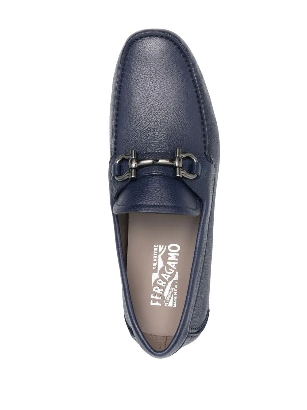 Ferragamo Leather Horsebit Driver Loafers