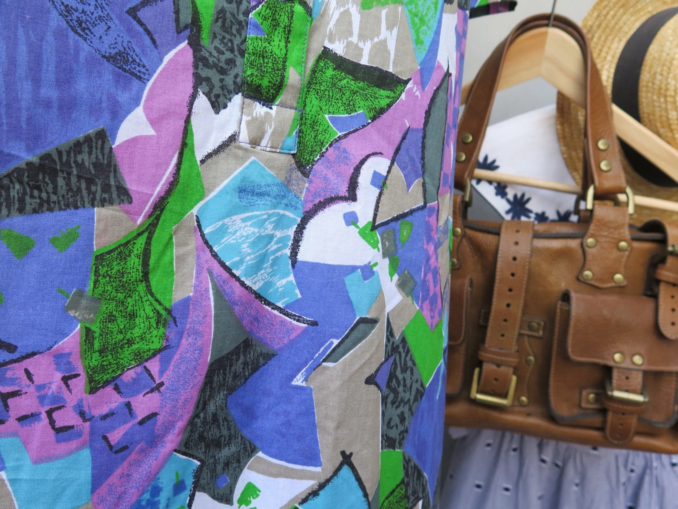 Geraldine | Vintage 1980s 1990s Geometric print Abstract pop art Loose fit shift dress