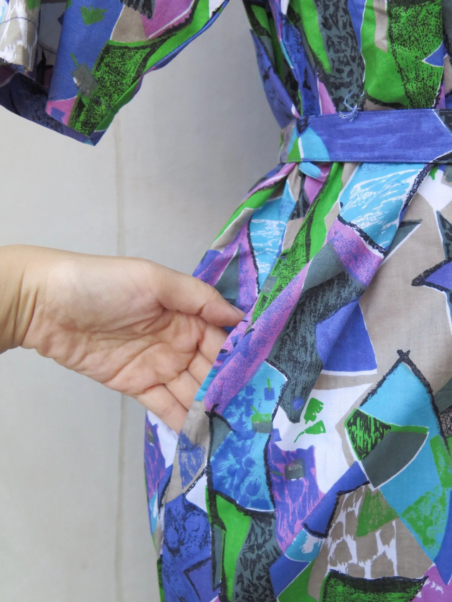 Geraldine | Vintage 1980s 1990s Geometric print Abstract pop art Loose fit shift dress