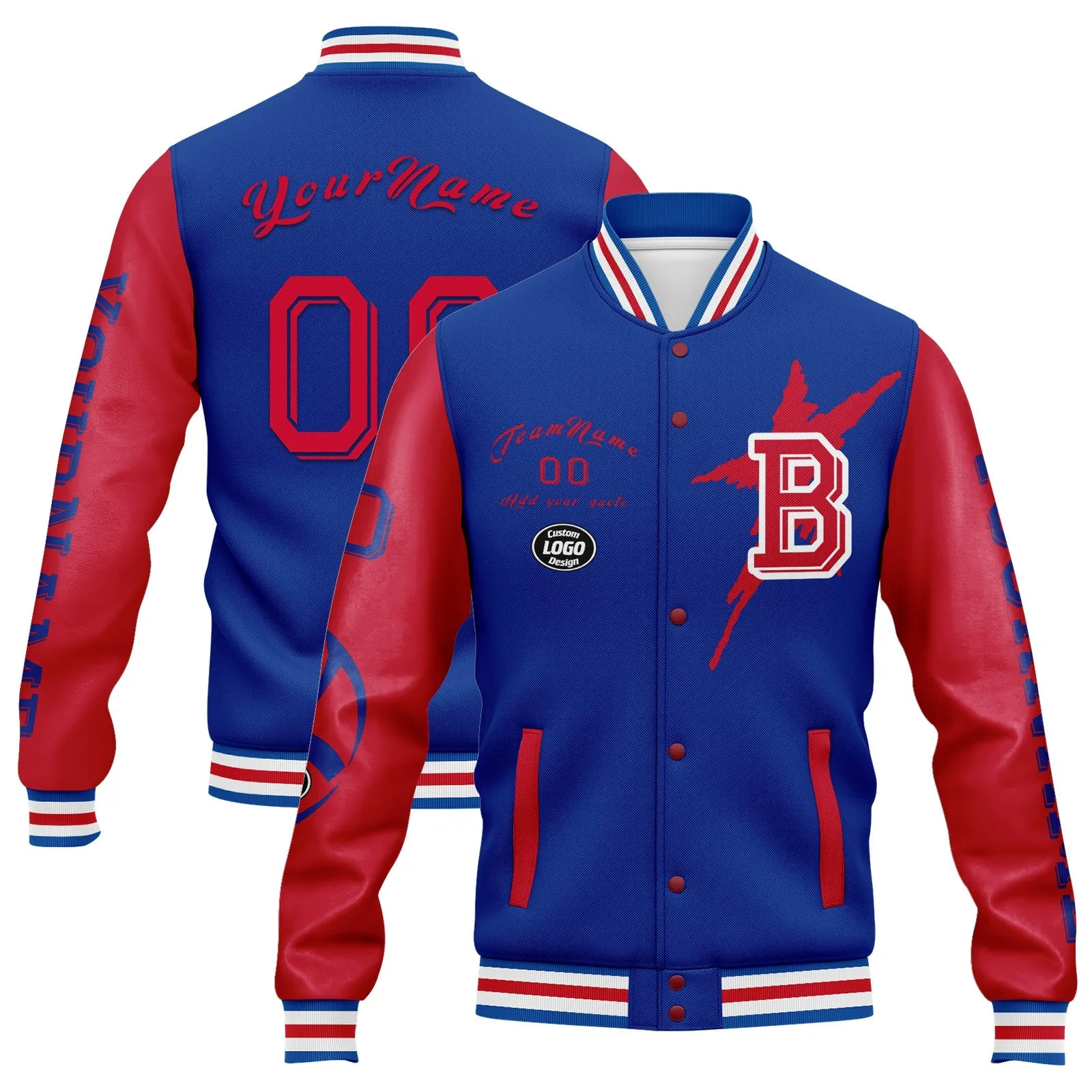 Gift Ideas,Custom Blue Red Buffalo Jacket and Sports Shoes Combo Offer Personalized Combo ZH-D020294-4