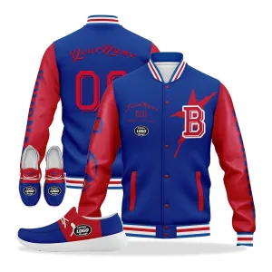 Gift Ideas,Custom Blue Red Buffalo Jacket and Sports Shoes Combo Offer Personalized Combo ZH-D020294-4