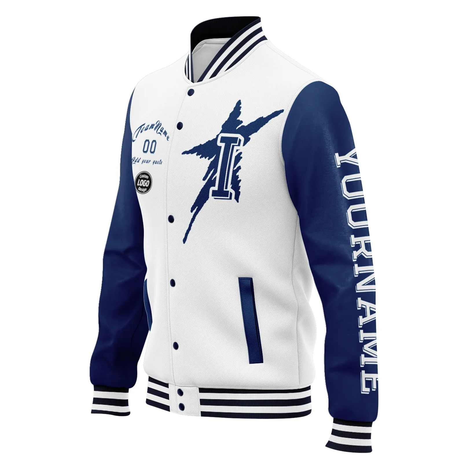 Gift Ideas,Custom White Blue Indianapolis Jacket and Sports Shoes Combo Offer Personalized Combo ZH-D020294-14