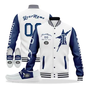 Gift Ideas,Custom White Blue Indianapolis Jacket and Sports Shoes Combo Offer Personalized Combo ZH-D020294-14