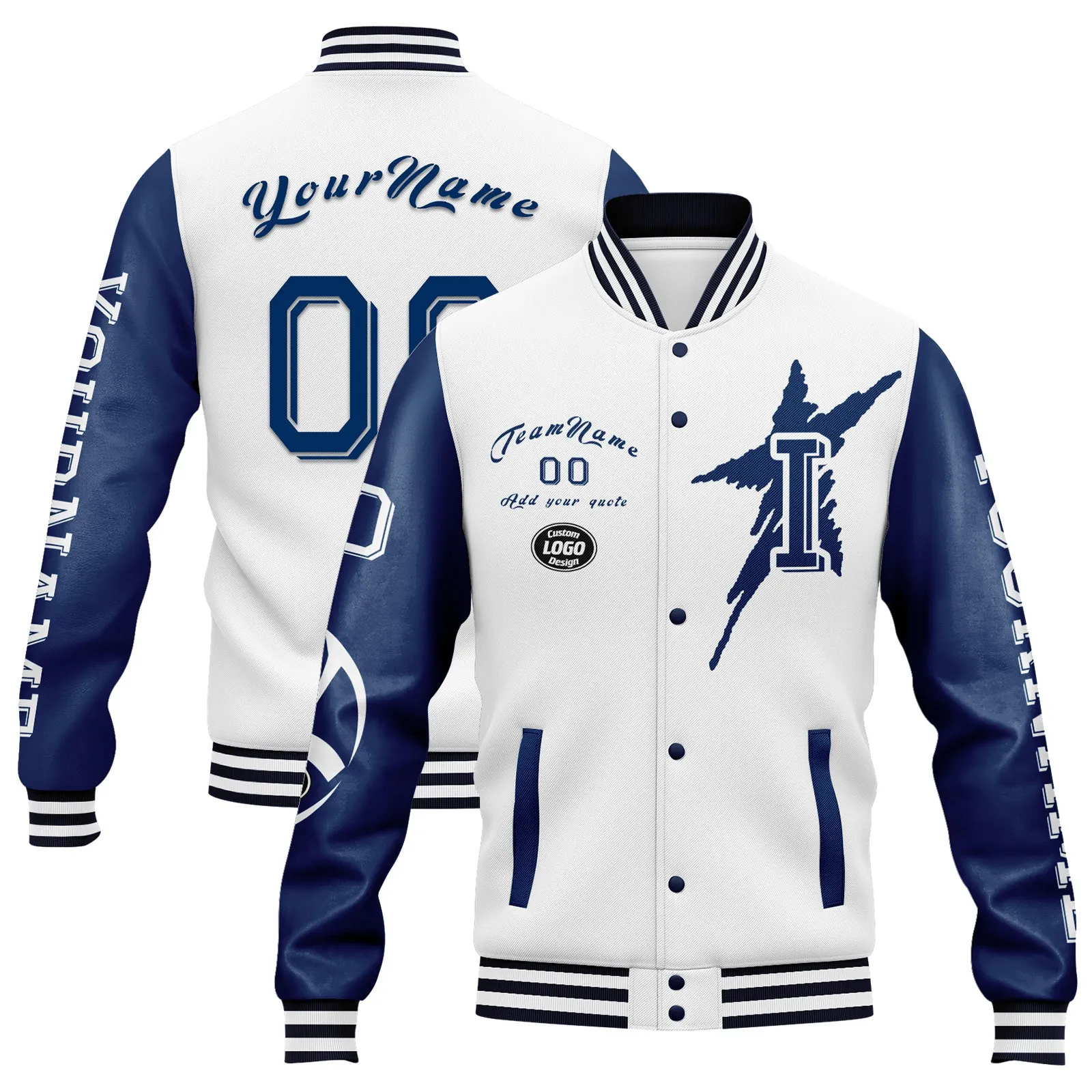Gift Ideas,Custom White Blue Indianapolis Jacket and Sports Shoes Combo Offer Personalized Combo ZH-D020294-14