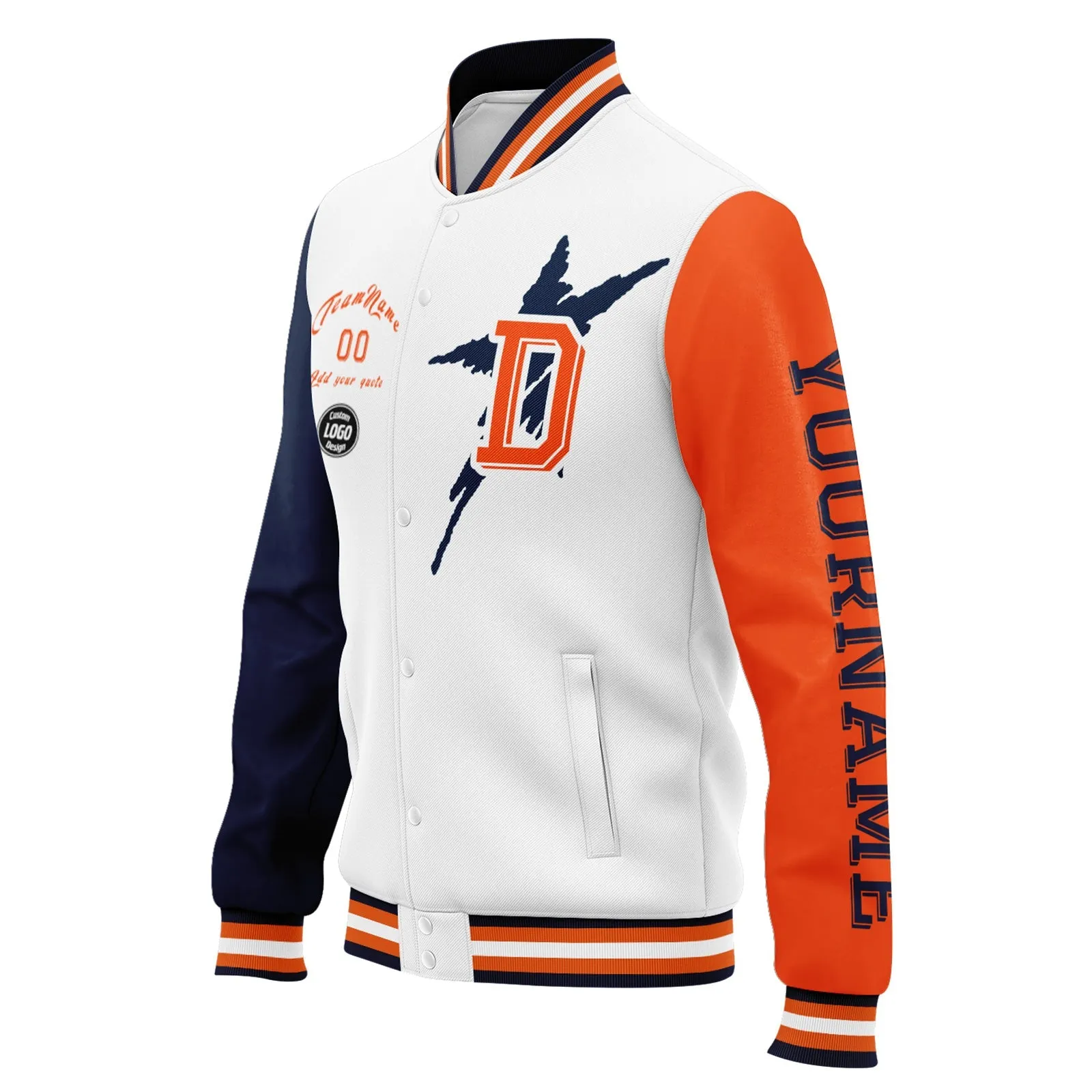 Gift Ideas,Custom White Orange Blue Denver Jacket and Sports Shoes Combo Offer Personalized Combo ZH-D020294-10
