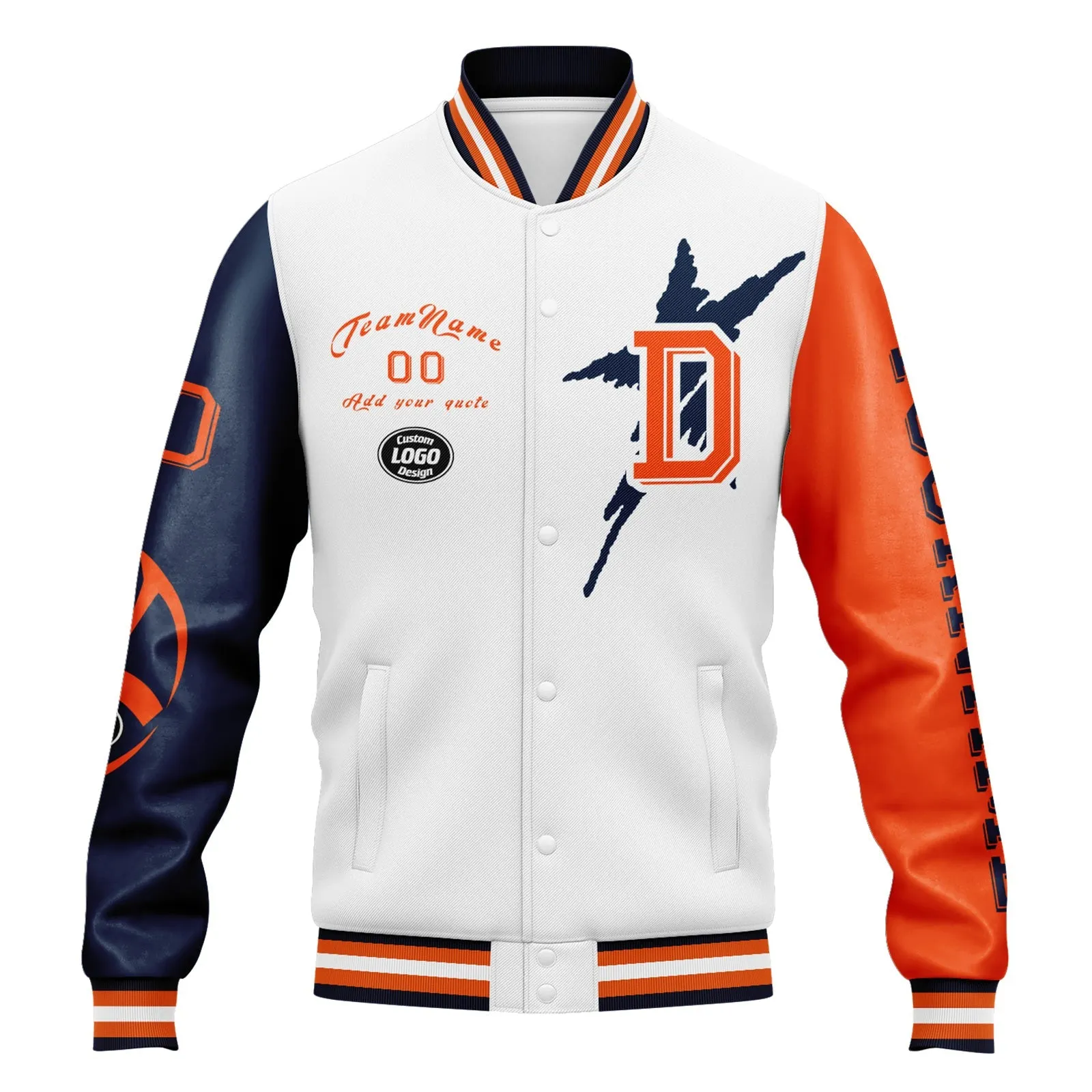 Gift Ideas,Custom White Orange Blue Denver Jacket and Sports Shoes Combo Offer Personalized Combo ZH-D020294-10