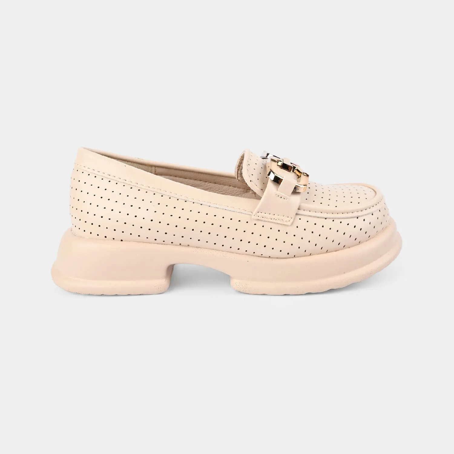 Girls Loafer 703-1-BEIGE