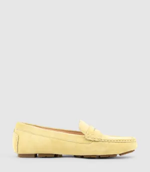 GRACEY Driving Moccasin in Banana Suede