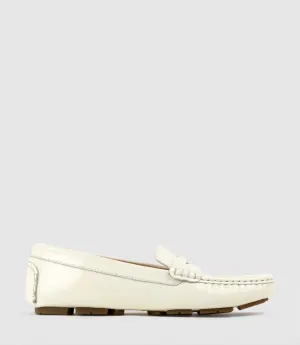 GRACEY Driving Moccasin in Bone Patent