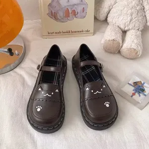 Hnzxzm Big Head Lolita Shoes Women's Japanese Style Soft Sweet Girl Jk Pu Leather Shoes Cute College Mary Jane Shoes Low Heel