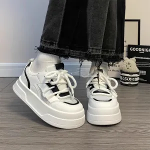 Hnzxzm Women's Sports Shoes Platform Sneakers Vulcanize Skateboard Tennis Female Flats Casual Korean Footwear Summer 2024
