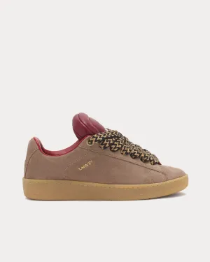 Hyper Curb Lite Leather & Suede Taupe / Red Low Top Sneakers