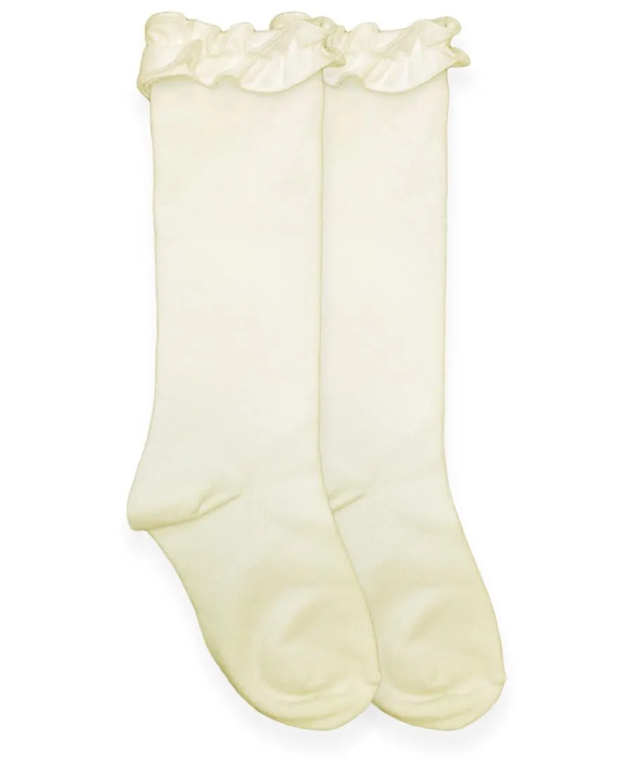 Jefferies Socks - Ruffle Knee High Socks 1 Pair