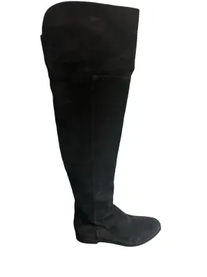 Jimmy Choo Black Over-The-Knee Suede Boots. Size: 38.5
