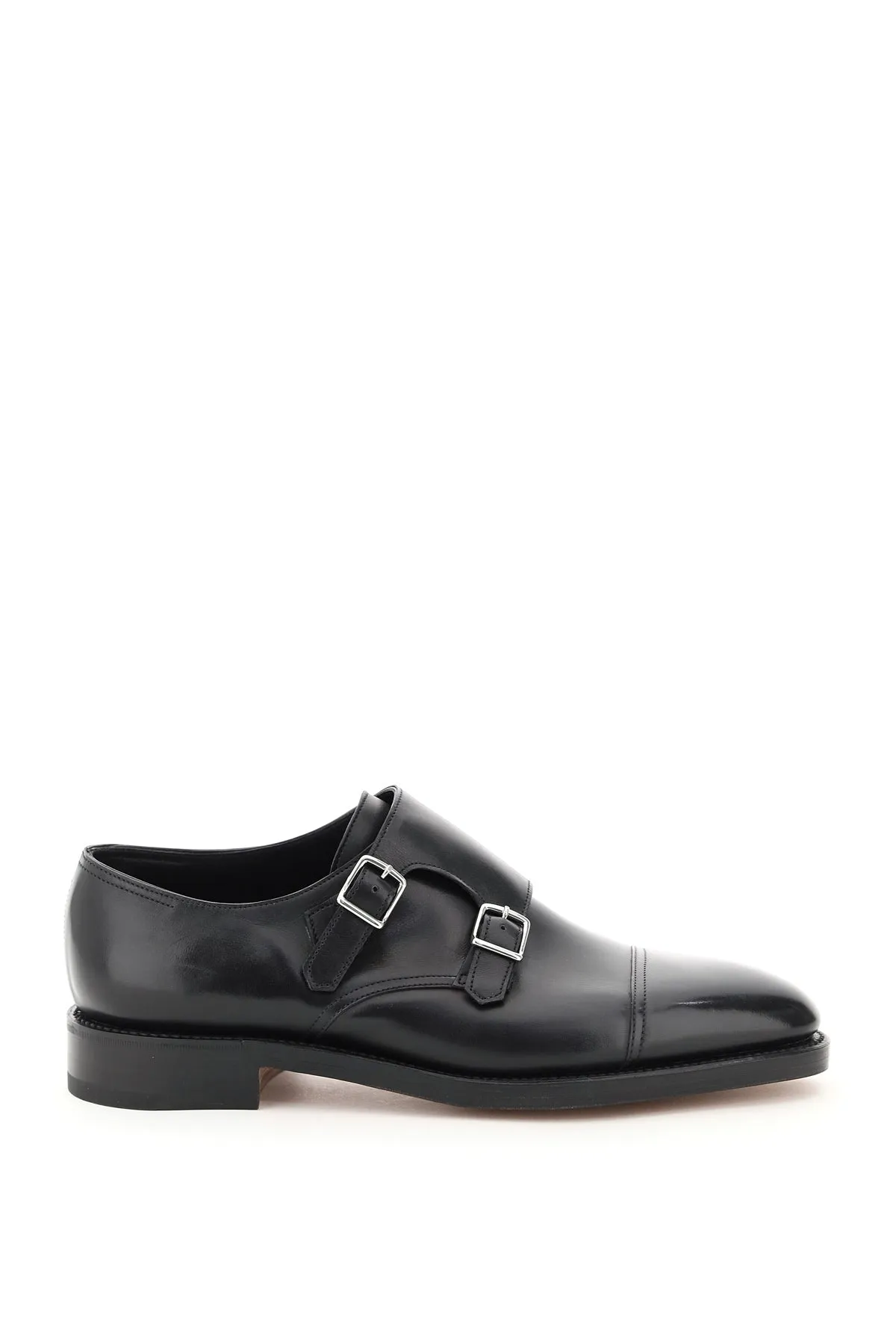JOHN LOBB Classic Black Leather Moccasins for Men