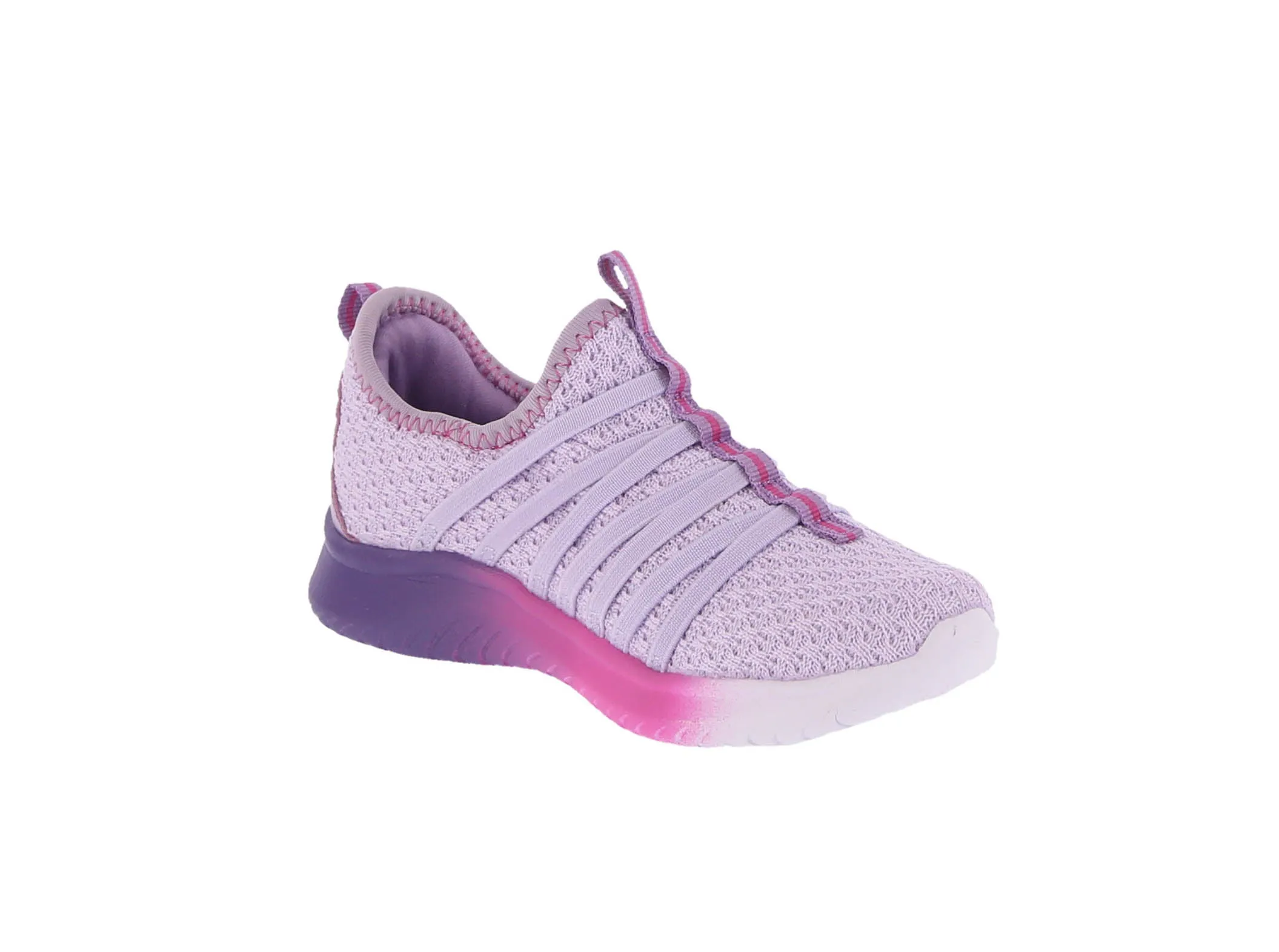 KID'S SHOES PURPLE/FUCHSIA FABRIC TENNIS SNEAKERS 24005K