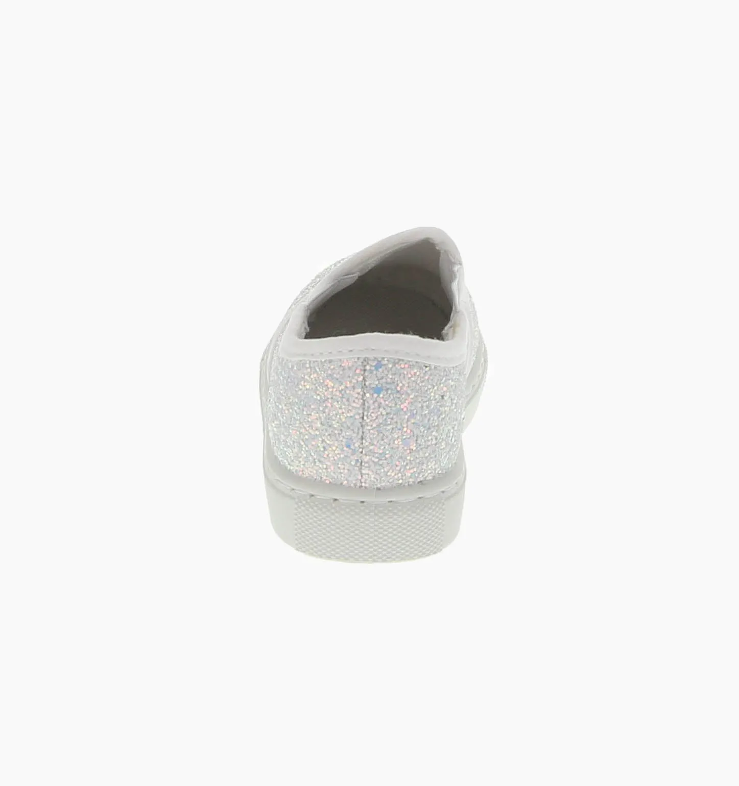 KID'S SHOES WHITE GLITTER TENNIS SNEAKERS RANGE-8K