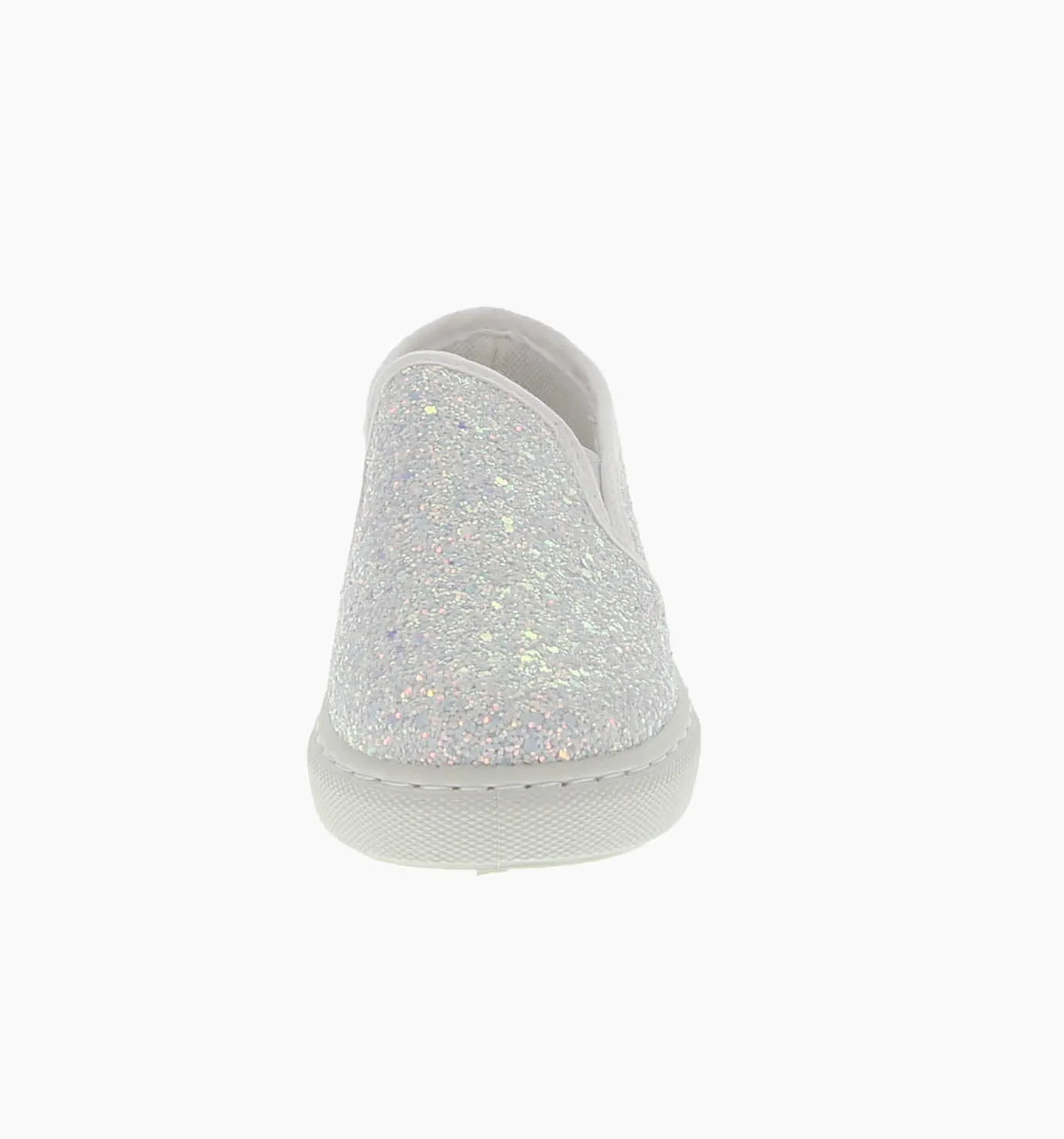 KID'S SHOES WHITE GLITTER TENNIS SNEAKERS RANGE-8K