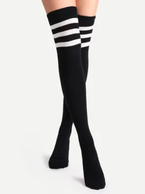 Knee high 3 stripe sports socks