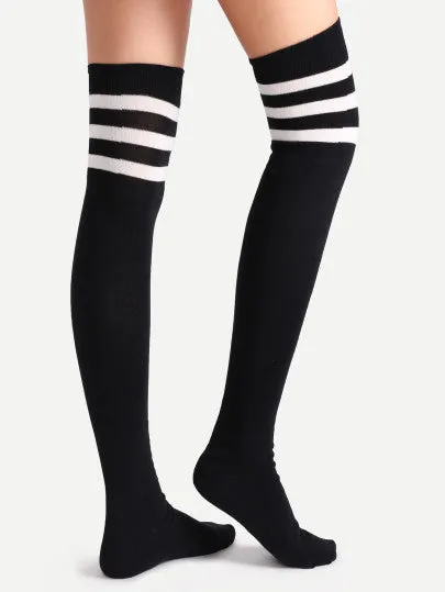 Knee high 3 stripe sports socks