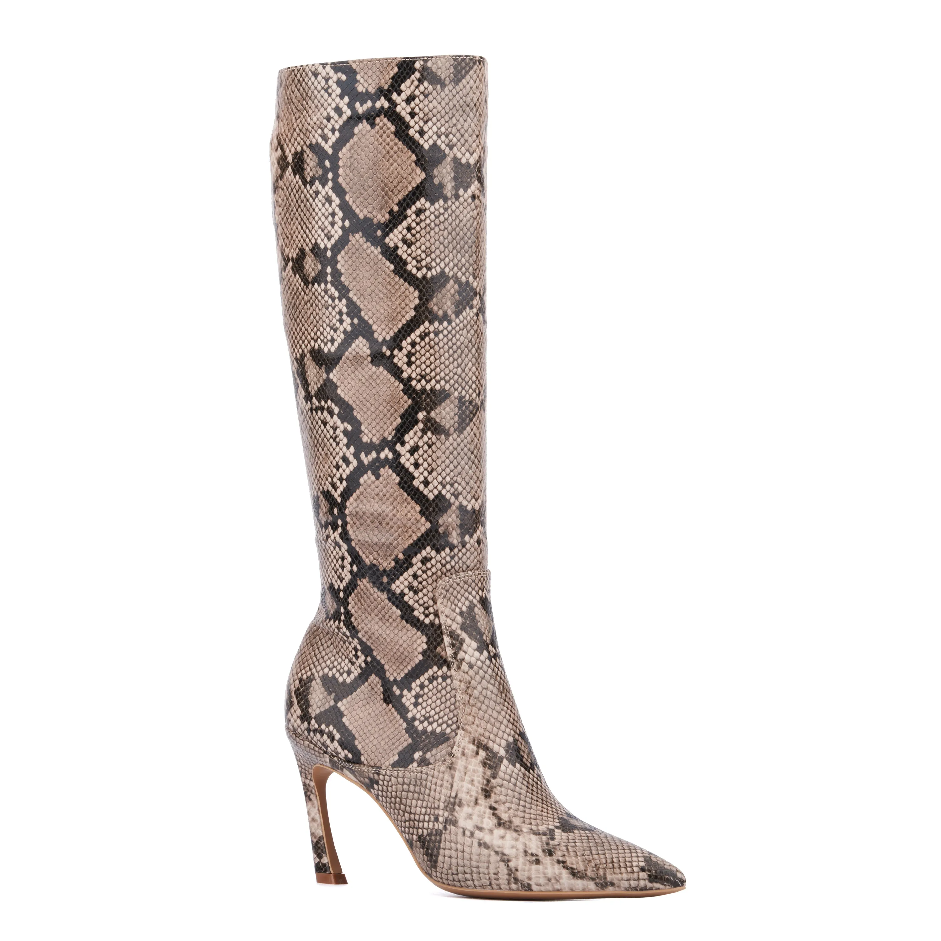 Krystelle Snake Print Knee High Boots