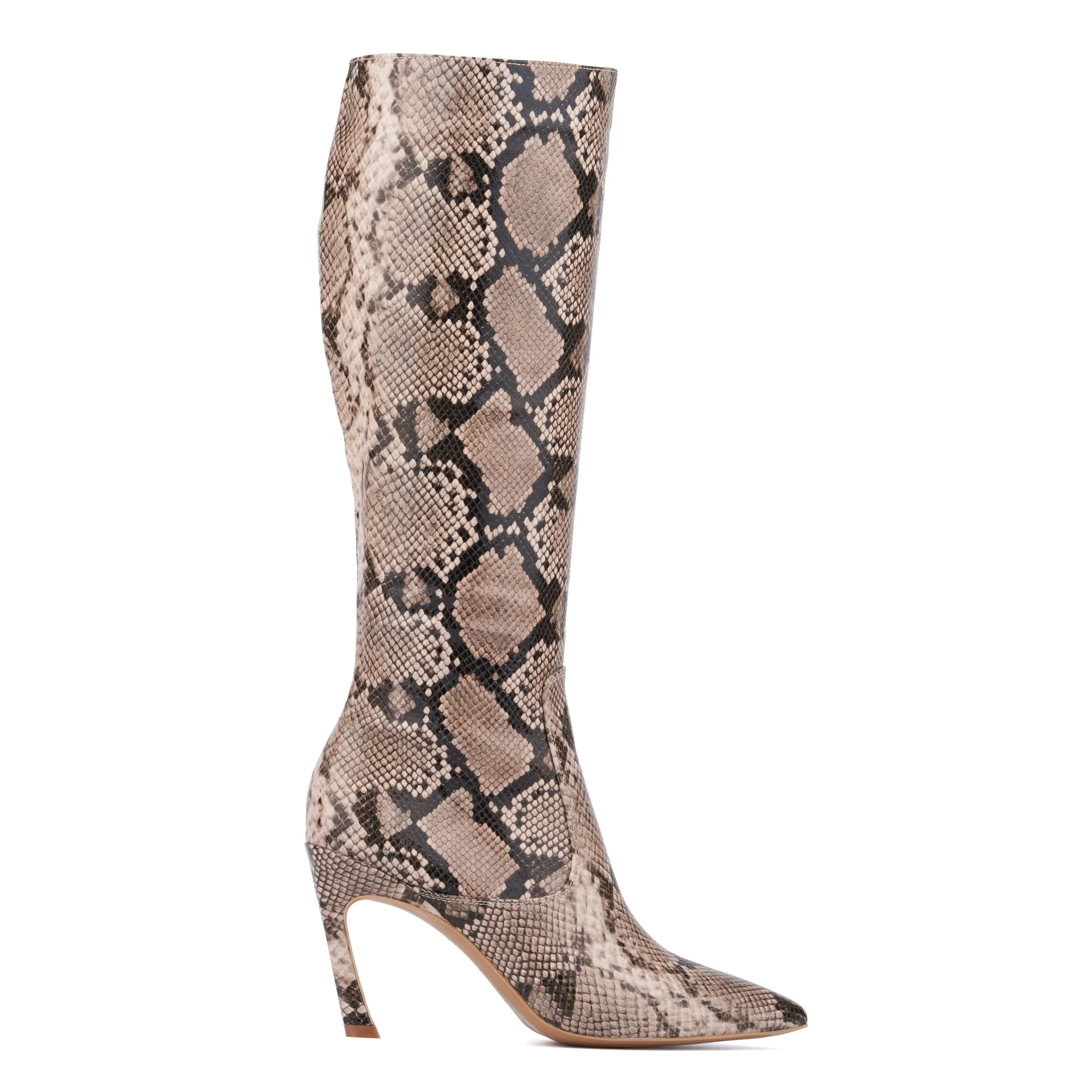 Krystelle Snake Print Knee High Boots