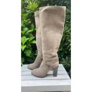 Lanvin Suede Heel Knee High Boots - Size 40