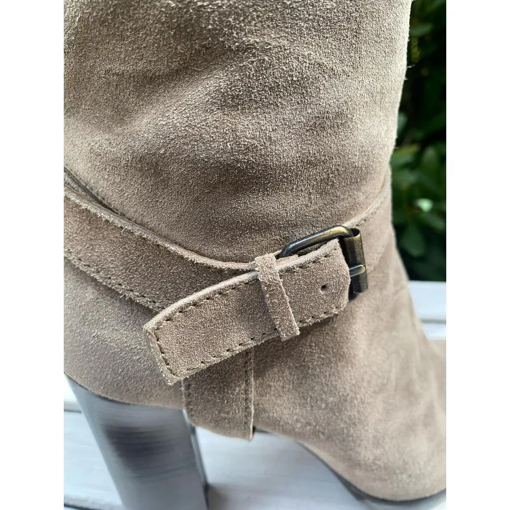 Lanvin Suede Heel Knee High Boots - Size 40