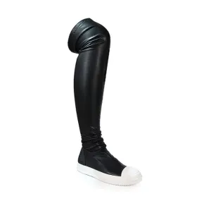 Leather Flat Over The Knee High Boots Wannabe-1 Liliana