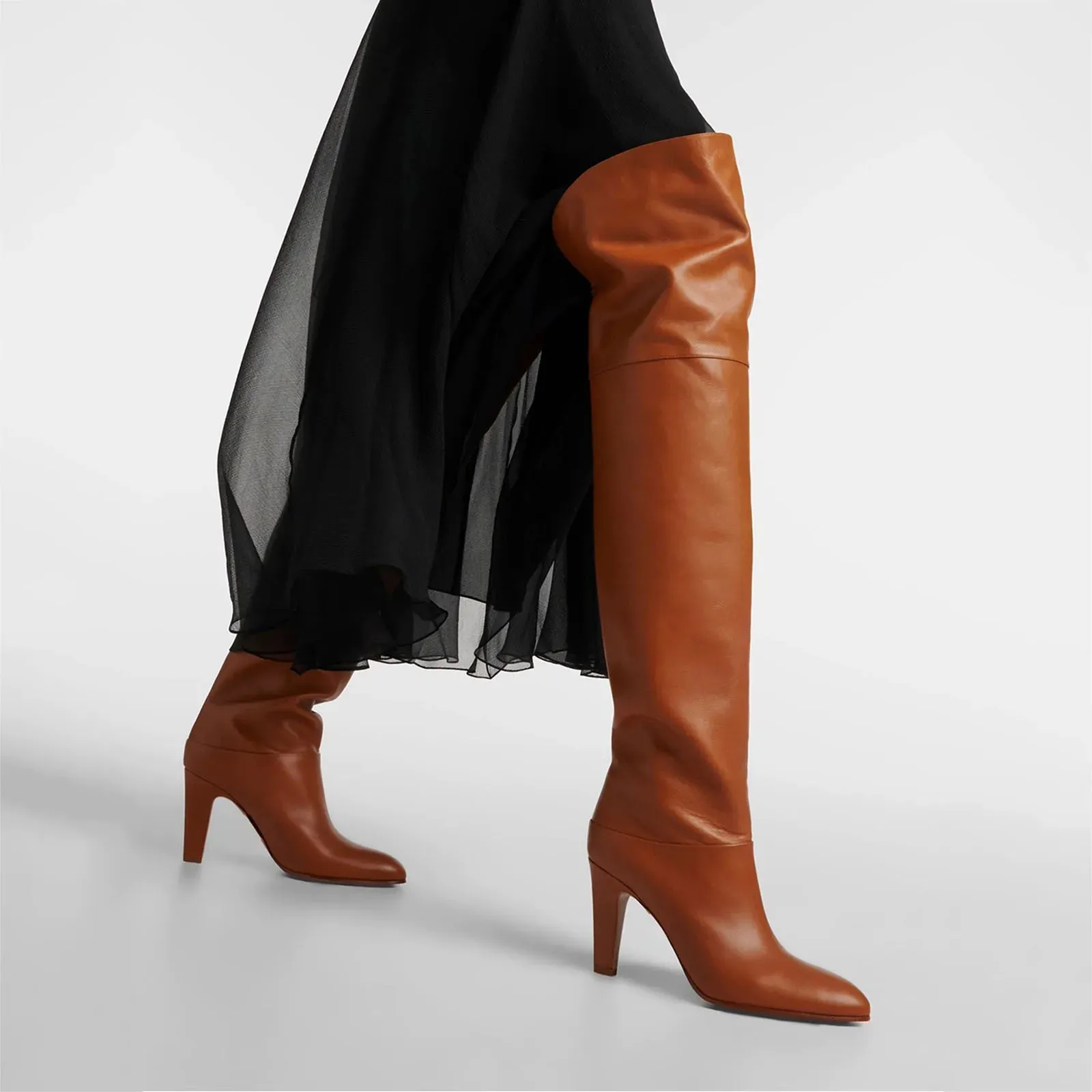 Leather Over-the-Knee Boots | PORTIA