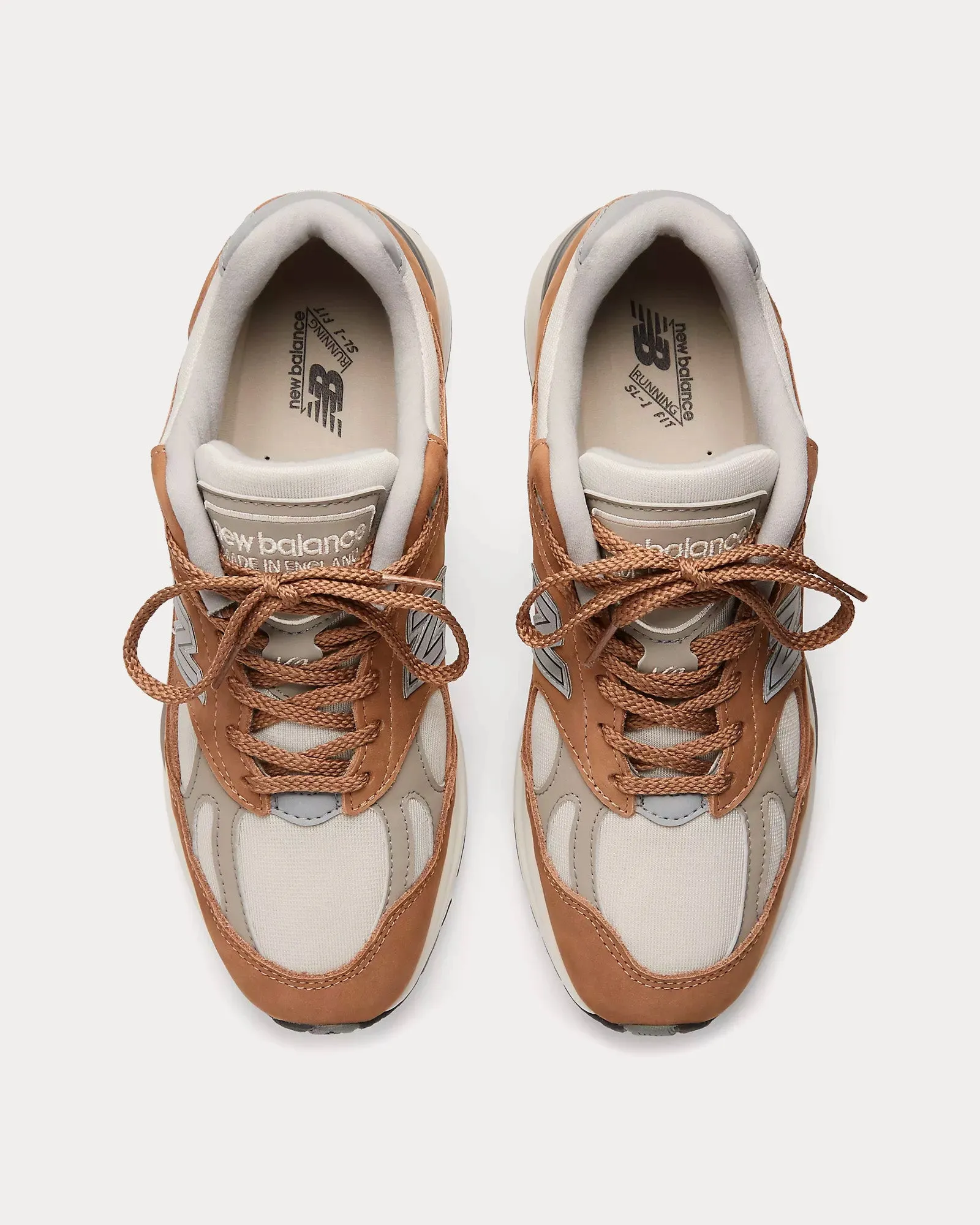 MADE in UK 991v2 Nostalgic Sepia Coco Mocca / Rainy Day / Flint Gray Low Top Sneakers