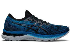 Men's Asics Gel-Nimbus 23 Knit, Reborn Blue/Black/Knit, 8.5 D Medium