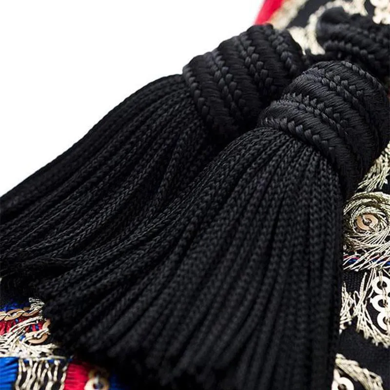 Mens Embroidered Loafers with Tassels