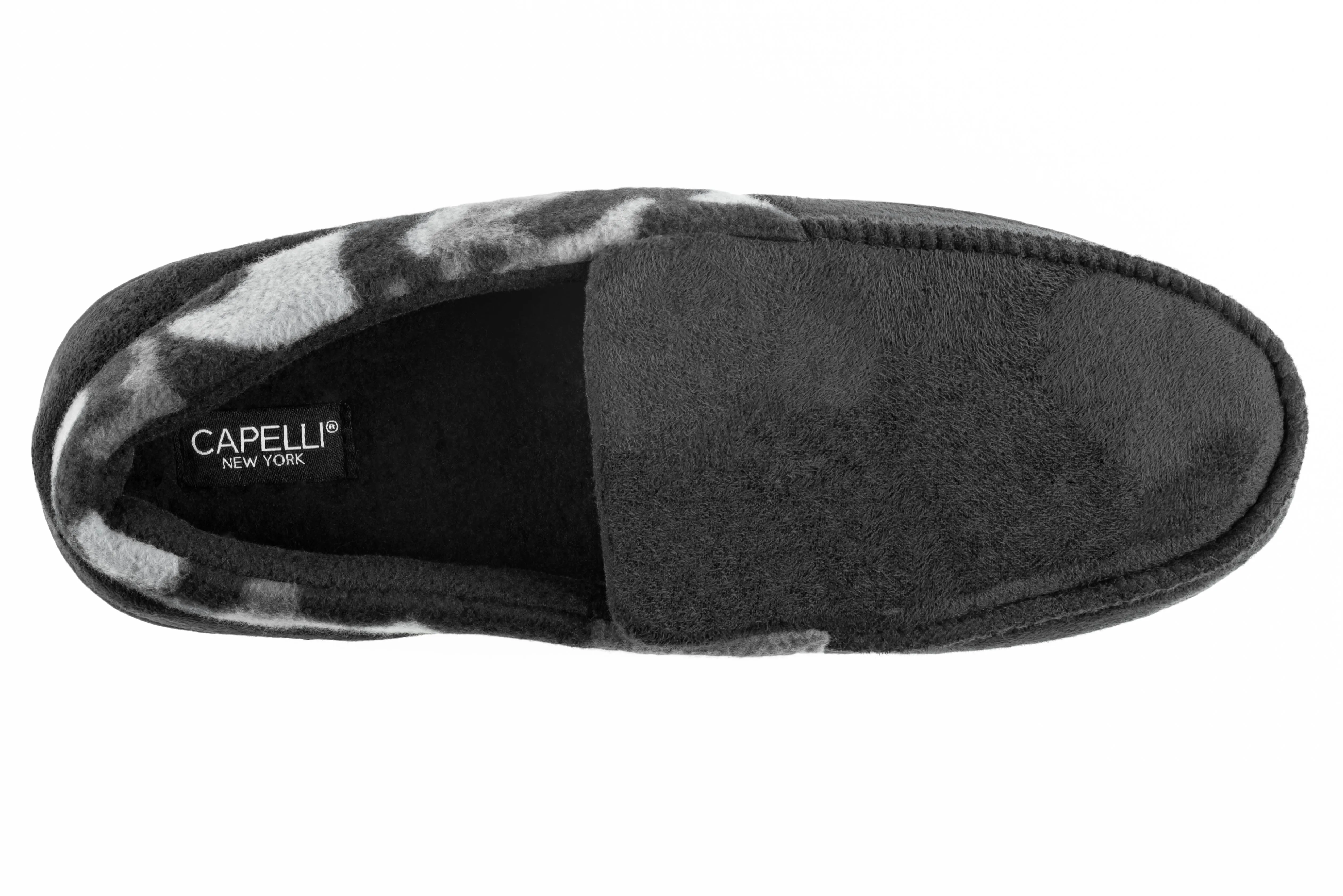 Men's Faux Suede Moccasin with Camo Fleece Cuff