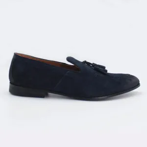 Men's Genuine Suede Leather Classic Moccasin with Tassels in Oceano (AC283)