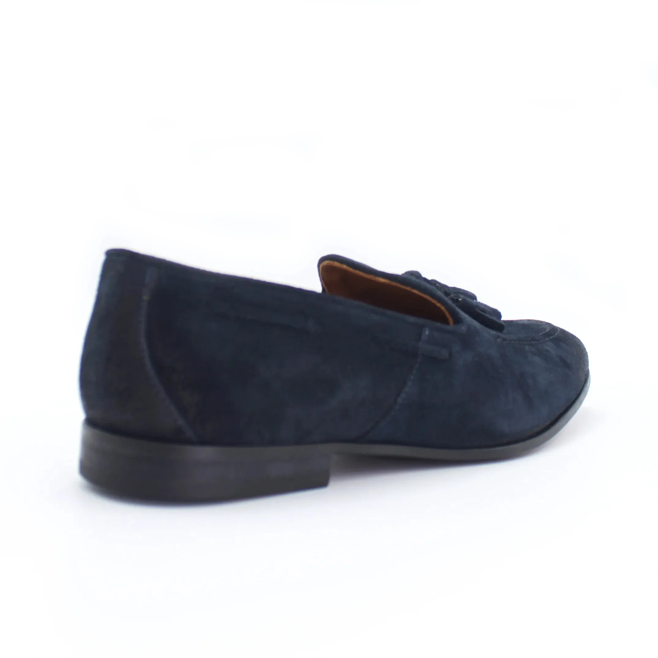 Men's Genuine Suede Leather Classic Moccasin with Tassels in Oceano (AC283)
