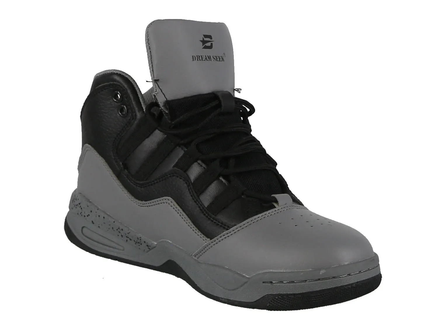 MEN'S SHOES BLACK GREY PU TENNIS SNEAKERS 5874BL