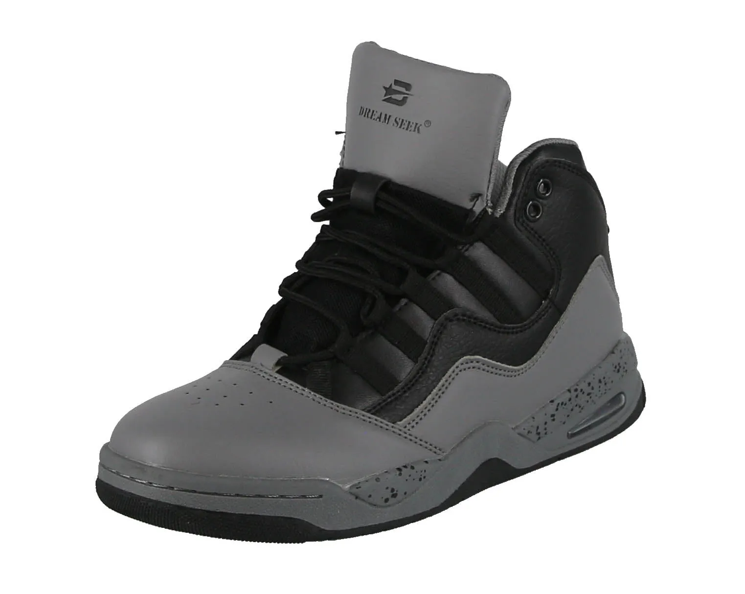 MEN'S SHOES BLACK GREY PU TENNIS SNEAKERS 5874BL