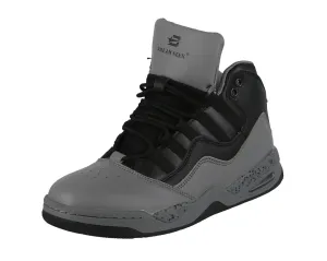 MEN'S SHOES BLACK GREY PU TENNIS SNEAKERS 5874BL