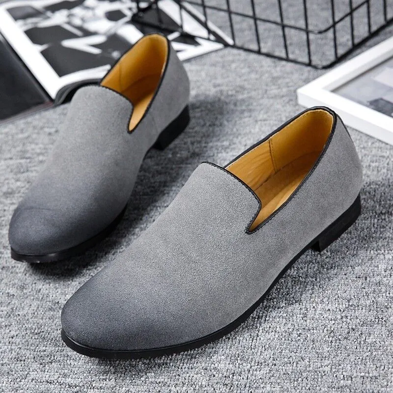 Men's Suede Casual Loafers Moccasins Slip On Shoes Driving Leather