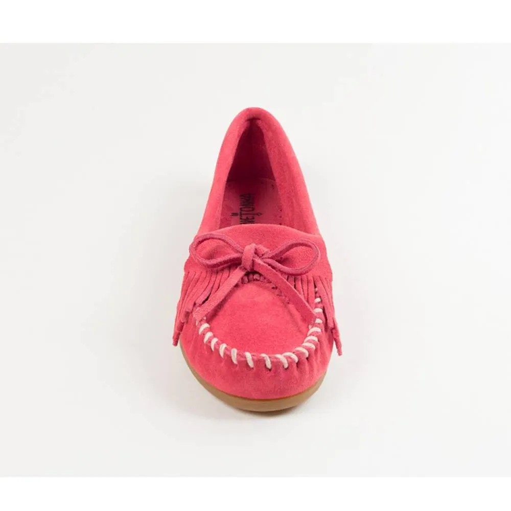 Minnetonka Kilty Hardsole Pink Moccasins